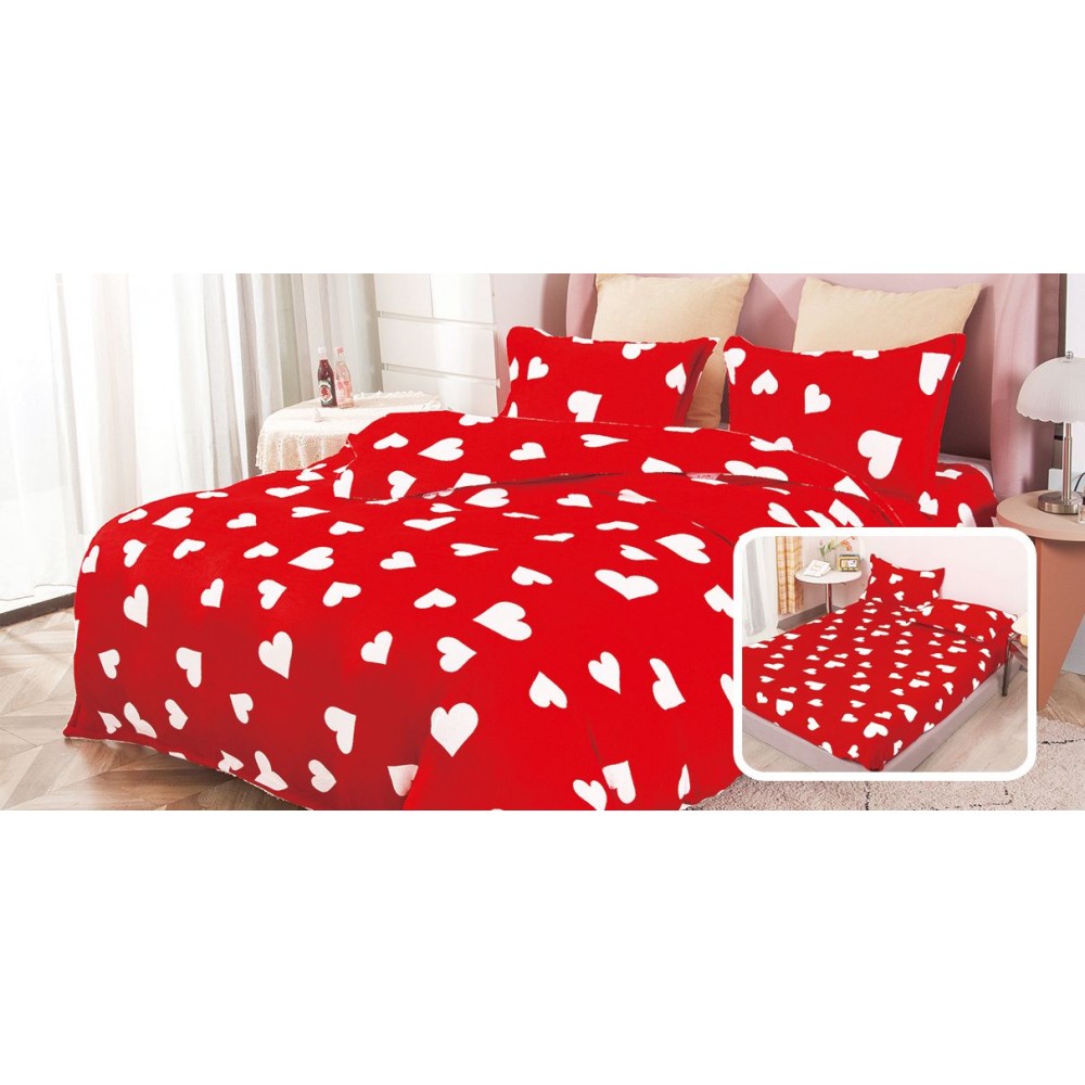 Lenjerie Cocolino 4 piese cu elastic pentru pat dublu CER7 Lenjerii cocolino 4 piese cu ELASTIC