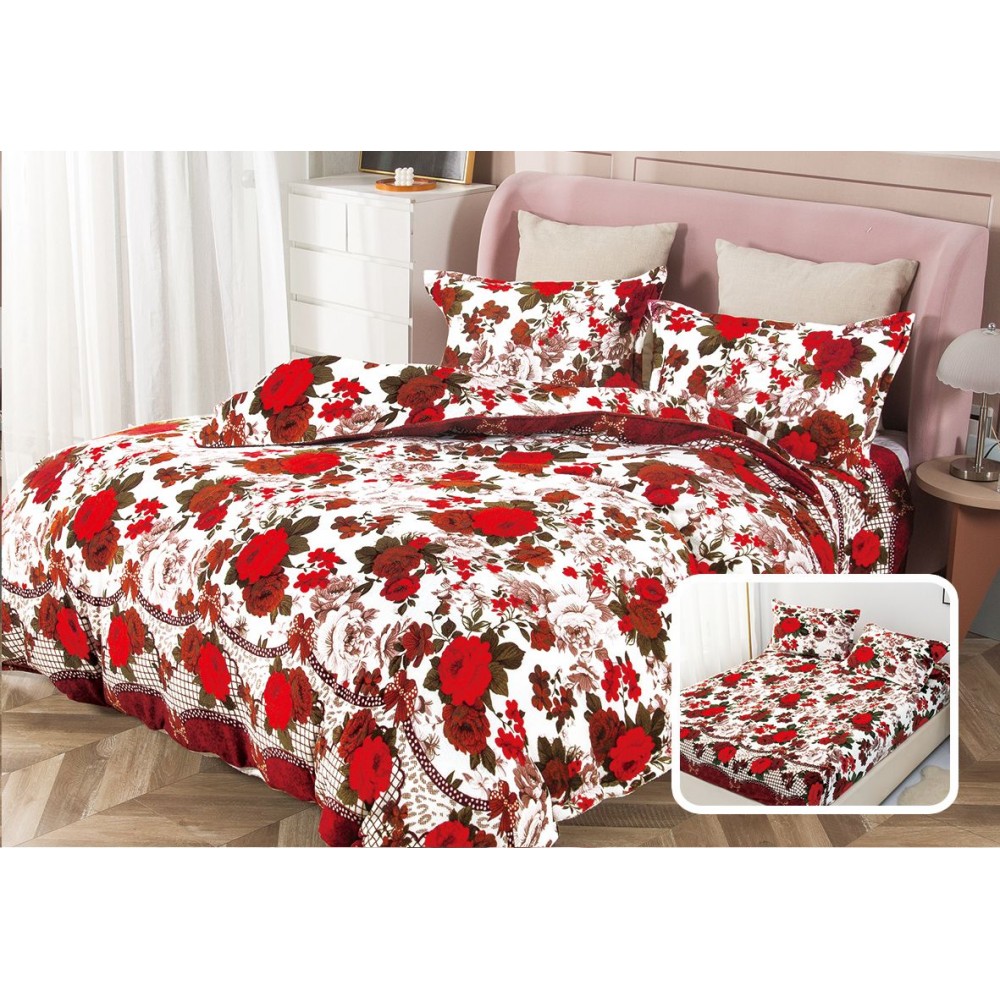 Lenjerie Cocolino 4 piese cu elastic pentru pat dublu CER8 Lenjerii cocolino 4 piese cu ELASTIC