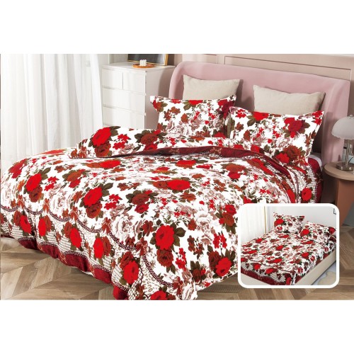 Lenjerie Cocolino 4 piese cu elastic pentru pat dublu CER8