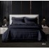 Lenjerie HoReCa, pat dublu, Damasc Finetat Deluxe, 6 piese, Bleumarin