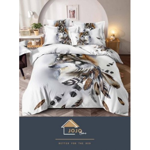 Lenjerie pat dublu, Bumbac Finet Superior, 6 Piese, Bumbac Finet, 3D, J1