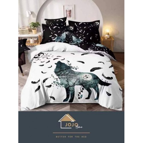 Lenjerie pat dublu, Bumbac Finet Superior, 6 Piese, Bumbac Finet, 3D, J10