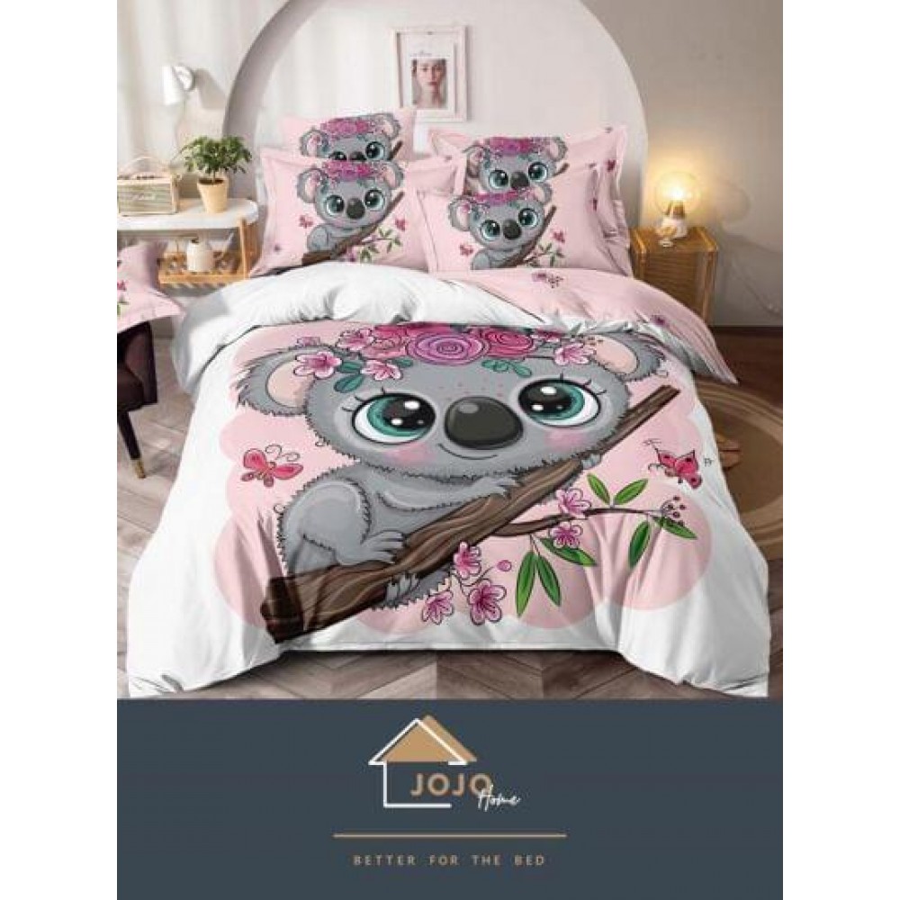 Lenjerie pat dublu, Bumbac Finet Superior, 6 Piese, Bumbac Finet, 3D, J22 LENJERII DIN FINET 6 PIESE 3D