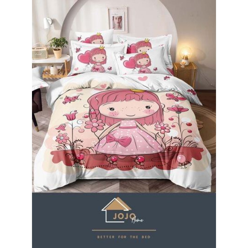 Lenjerie pat dublu, Bumbac Finet Superior, 6 Piese, Bumbac Finet, 3D, J23 LENJERII DIN FINET 6 PIESE 3D