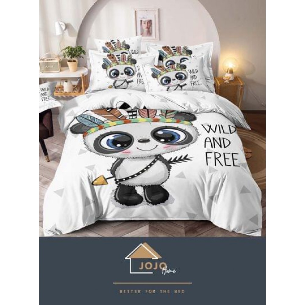 Lenjerie pat dublu, Bumbac Finet Superior, 6 Piese, Bumbac Finet, 3D, J24 LENJERII DIN FINET 6 PIESE 3D