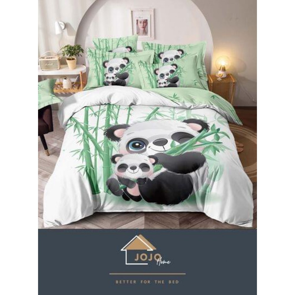Lenjerie pat dublu, Bumbac Finet Superior, 6 Piese, Bumbac Finet, 3D, J25 LENJERII DIN FINET 6 PIESE 3D