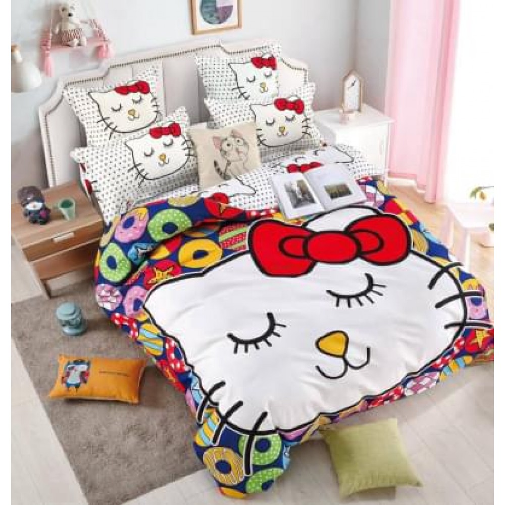 Lenjerie pat dublu, Bumbac Finet Superior, 6 Piese, Bumbac Finet, 3D, J5 LENJERII DIN FINET 6 PIESE 3D