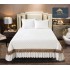 Cuvertura pat dublu, 3 piese, Catifea Matlasata cu Broderie Aurie, 230x250cm, Jojo Home,ALB, JOCV11