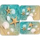 Covoare Pentru Baie, 3 Piese, Antiderapante , model stele de mare SET 3 PIESE BAIE