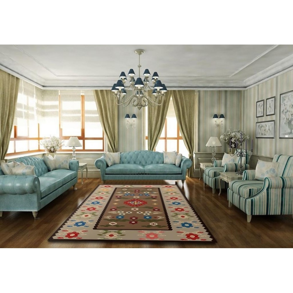 Traversa-covor-antiderapant-flori colorate Traverse antiderapante 80x150