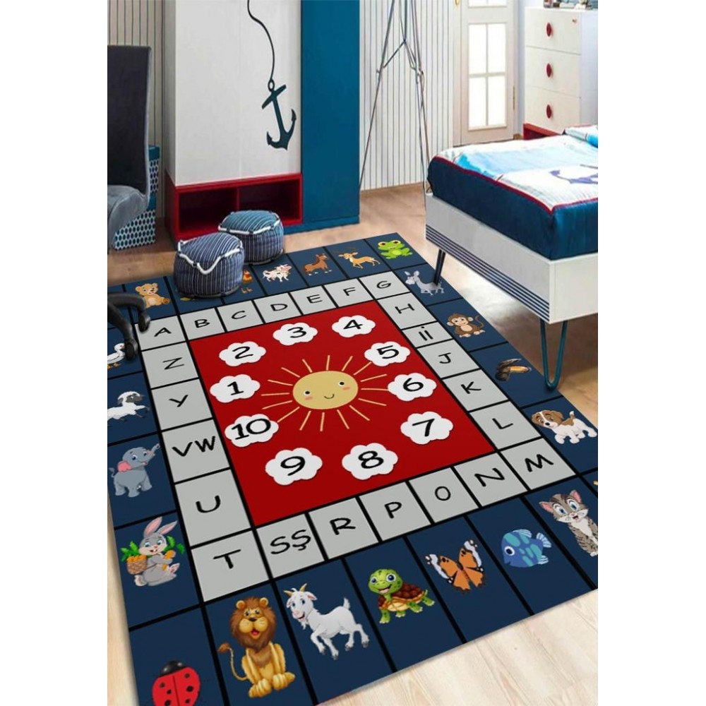 Traversa-covor-antiderapant-ceas-alfabet-animalute Traverse antiderapante 80x150