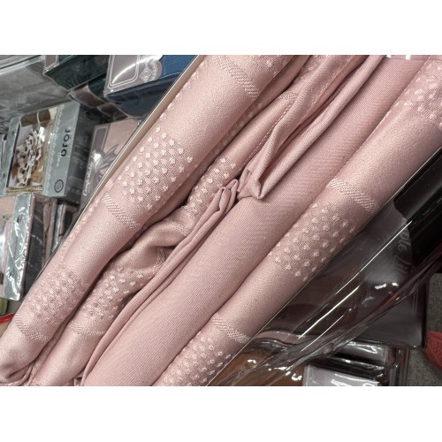 Lenjerie pat dublu, JACQUARD FINETAT, 6 piese, Jojo Home, Crem