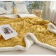 Patura CoCoLiNo tip Tricotaj cu blanita, 200x230cm, Jojo Home, Galben PATURI CU BLANITA TIP TRICOTAJ