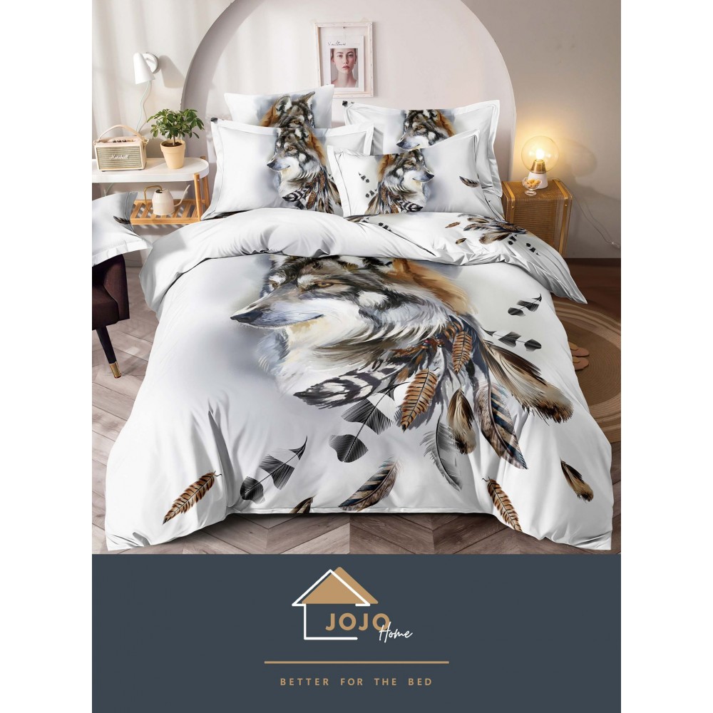 Set Lenjerie de Pat cu Elastic, Finet, 3D, 4 Piese J1PE1 Lenjerii din finet 1 persoana