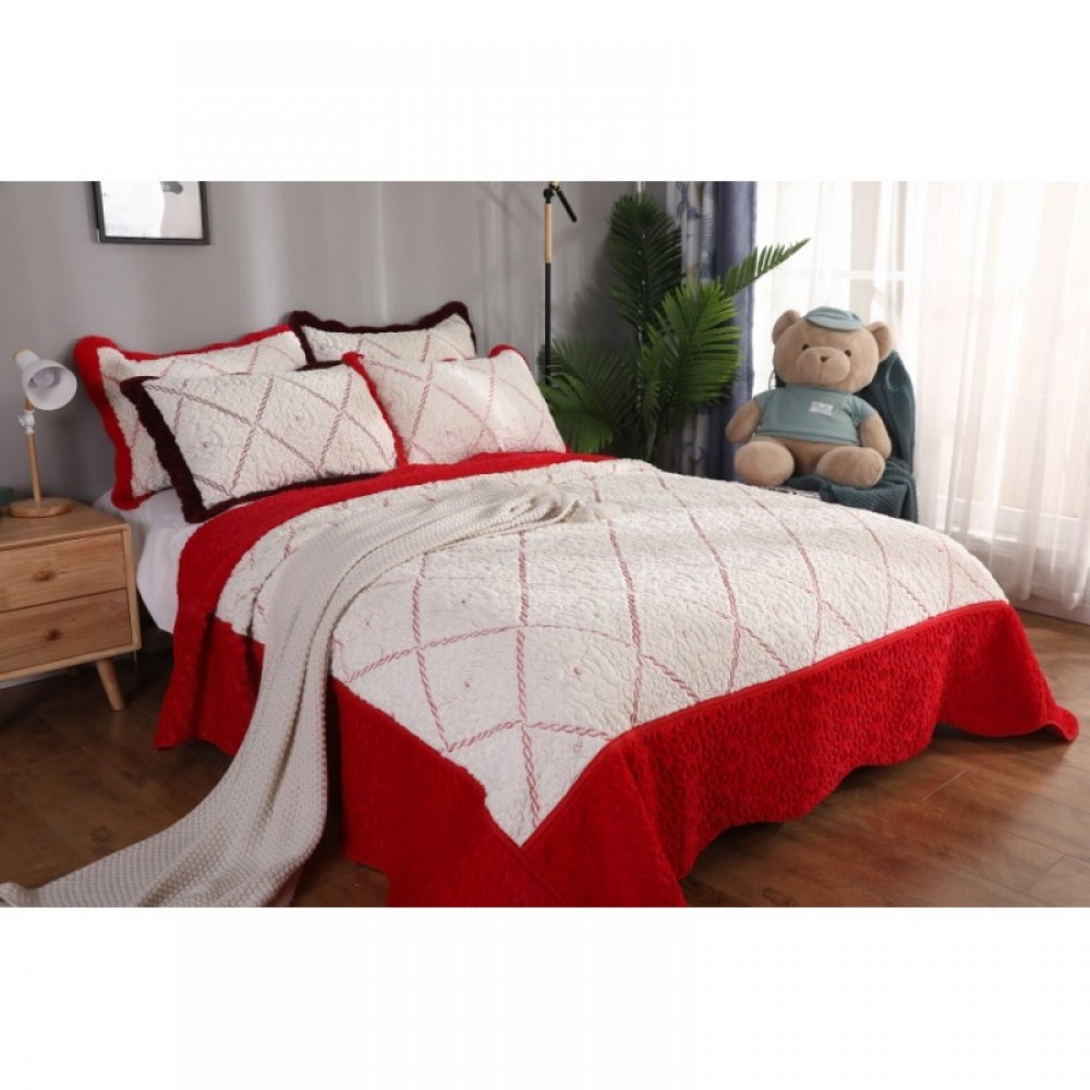 Cuvertura CATIFEA Lux, Pat Dublu, 3 Piese, Cod CC-2020-01 Cuverturi catifea