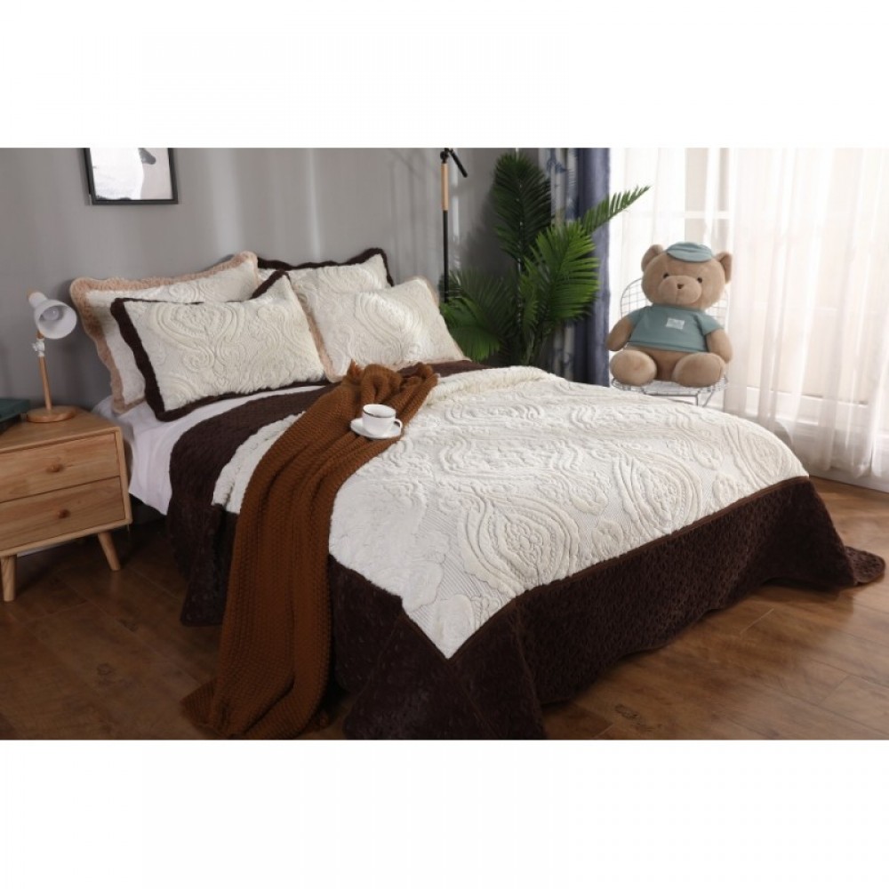 Cuvertura CATIFEA Lux, Pat Dublu, 3 Piese, Cod CC-2020-02 Cuverturi catifea