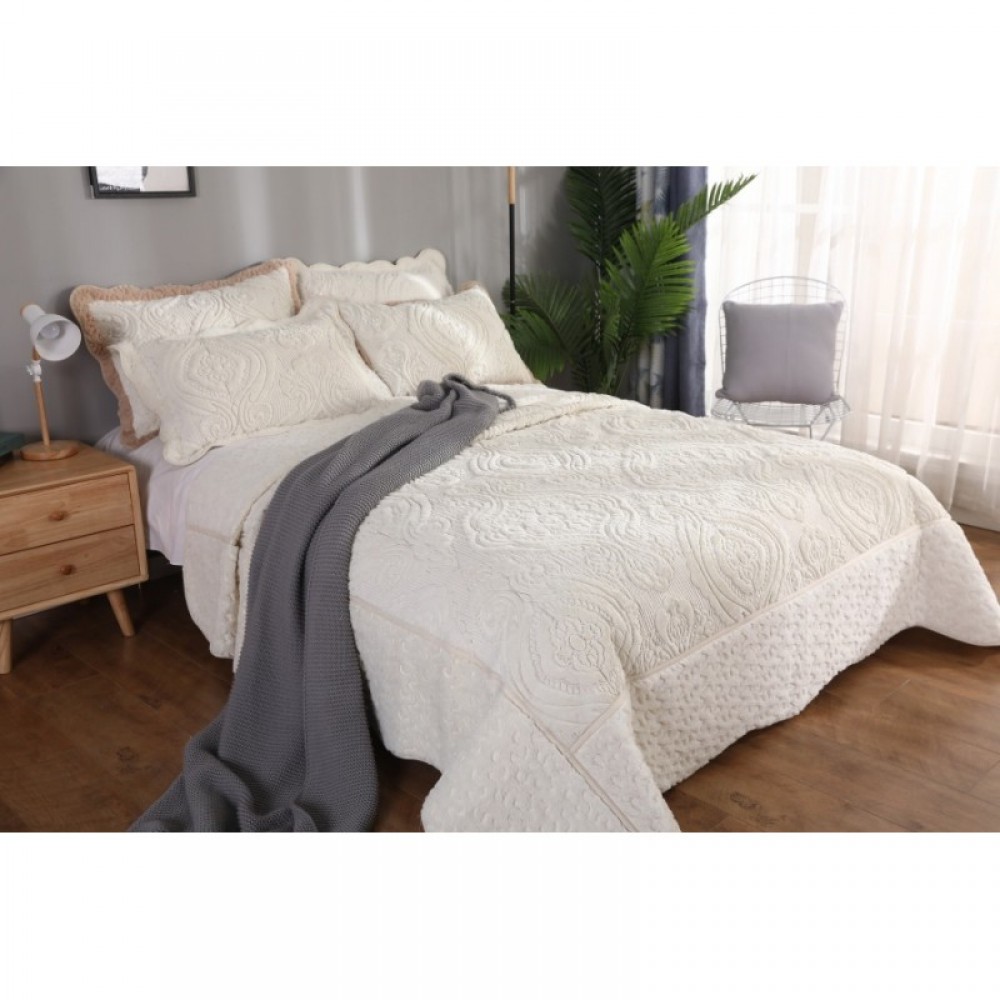 Cuvertura CATIFEA Lux, Pat Dublu, 3 Piese, Cod CC-2020-04 Cuverturi catifea