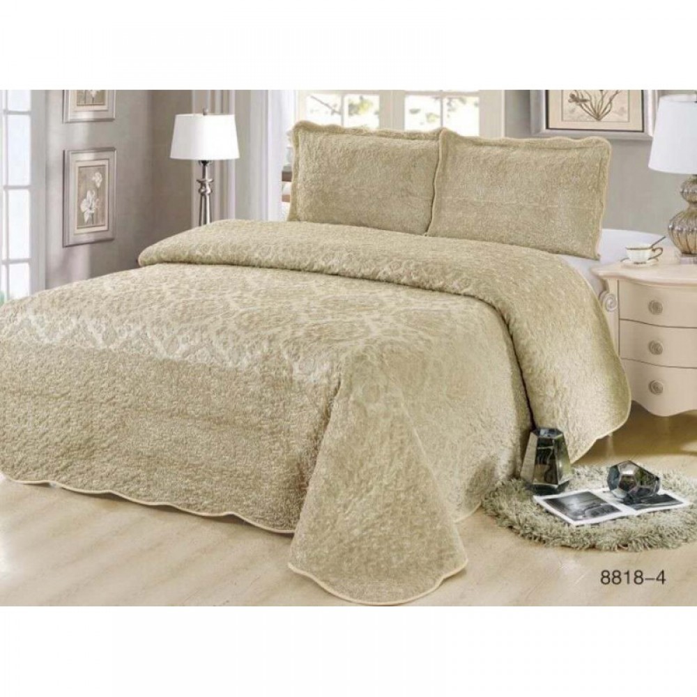 Cuvertura CATIFEA Lux, Pat Dublu, 3 Piese, Cod CC-8818-04 Cuverturi catifea
