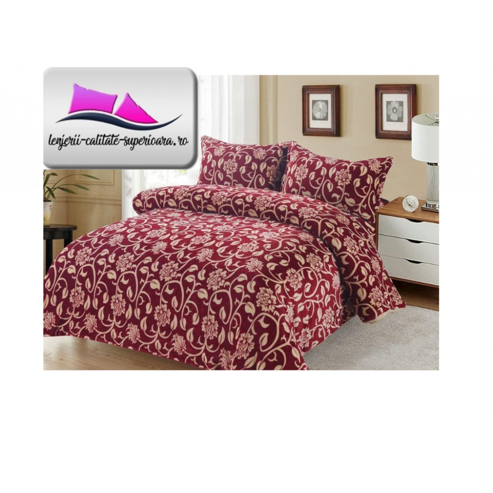 Lenjerie Cocolino 4 piese cu elastic pentru pat dublu CEY3 Lenjerii cocolino 4 piese cu ELASTIC