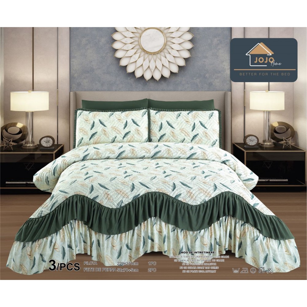 Cuvertura de LUX din bumbac cu dantelă Cod: CVJ20 CUVERTURI DE LUX CU VOLANE DIN DANTELA