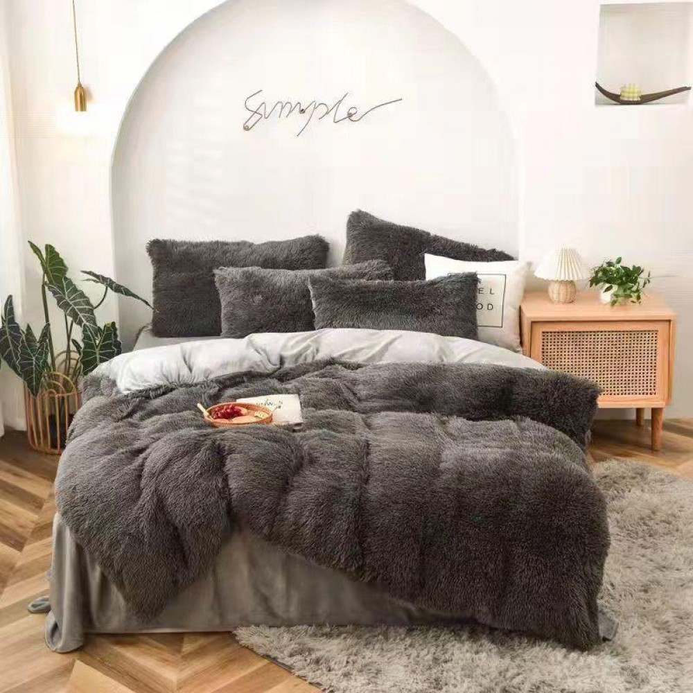 Lenjerie De Pat Pufoasa FLUFFY - GRI LENJERII COCOLINO FLUFFY