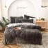 Lenjerie De Pat Pufoasa FLUFFY - GRI