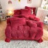 Lenjerie De Pat Pufoasa FLUFFY - ROSU INTENS