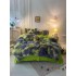 Lenjerie De Pat Pufoasa FLUFFY - Gri & Verde