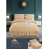 Set Lenjerie de Pat cu Volan, Uni, Finet Gros, Bej, FNVJ-04