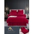 Set Lenjerie de Pat cu Volan, Uni, Finet Gros, BORDO, FNVJ-10