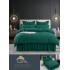 Set Lenjerie de Pat cu Volan, Uni, Finet Gros, VERDE, FNVJ-11