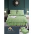 Set Lenjerie de Pat cu Volan, Uni, Finet Gros, VERDE PAI, FNVJ-13