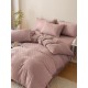 Lenjerie pat dublu, JACQUARD FINETAT, 6 piese, Jojo Home, Roz pudra Lenjerii JACQUARD finetat