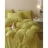 Lenjerie pat dublu, JACQUARD FINETAT, 6 piese, Jojo Home, Galben lemon