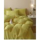 Lenjerie pat dublu, JACQUARD FINETAT, 6 piese, Jojo Home, Galben lemon Lenjerii JACQUARD finetat