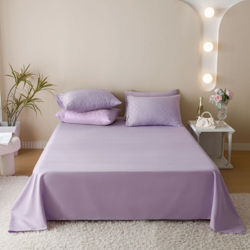 Lenjerie pat dublu, JACQUARD FINETAT, 6 piese, Jojo Home, Lila