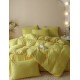 Lenjerie pat dublu, JACQUARD FINETAT, 6 piese, Jojo Home, Galben lemon Lenjerii JACQUARD finetat