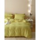 Lenjerie pat dublu, JACQUARD FINETAT, 6 piese, Jojo Home, Galben lemon Lenjerii JACQUARD finetat