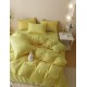 Lenjerie pat dublu, JACQUARD FINETAT, 6 piese, Jojo Home, Galben lemon Lenjerii JACQUARD finetat