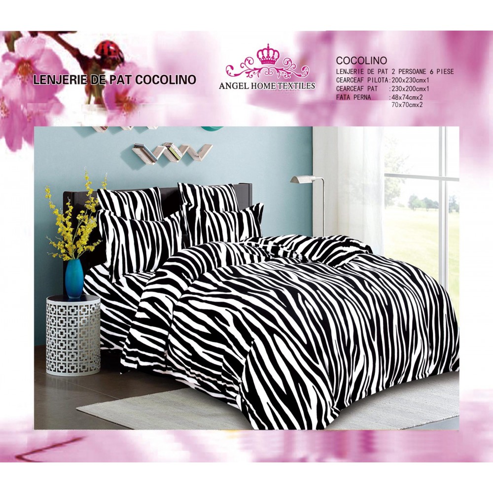 LENJERIE PUFOASA COCOLINO CU 6 PIESE PENTRU PAT DUBLU LC-85 Lenjerii cocolino 6 piese