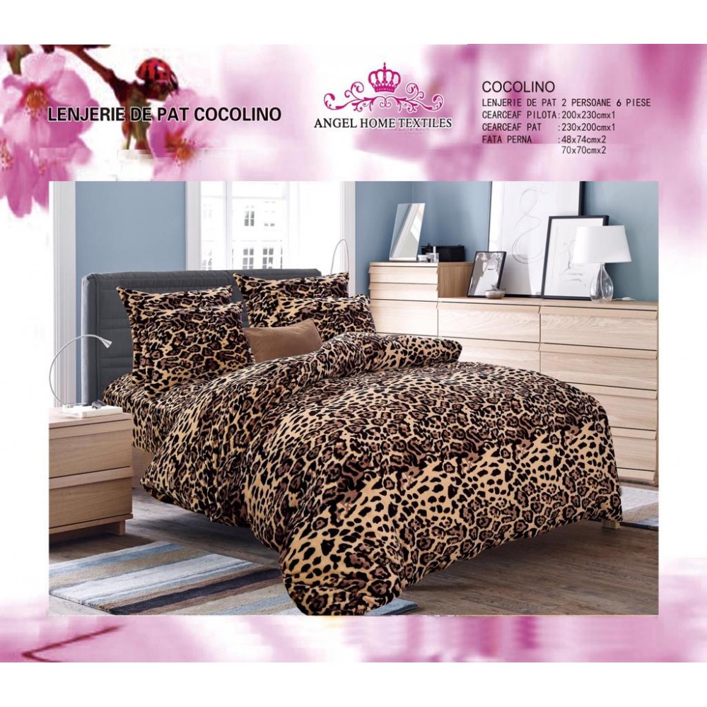 LENJERIE PUFOASA COCOLINO CU 6 PIESE PENTRU PAT DUBLU LC-87 Lenjerii cocolino 6 piese