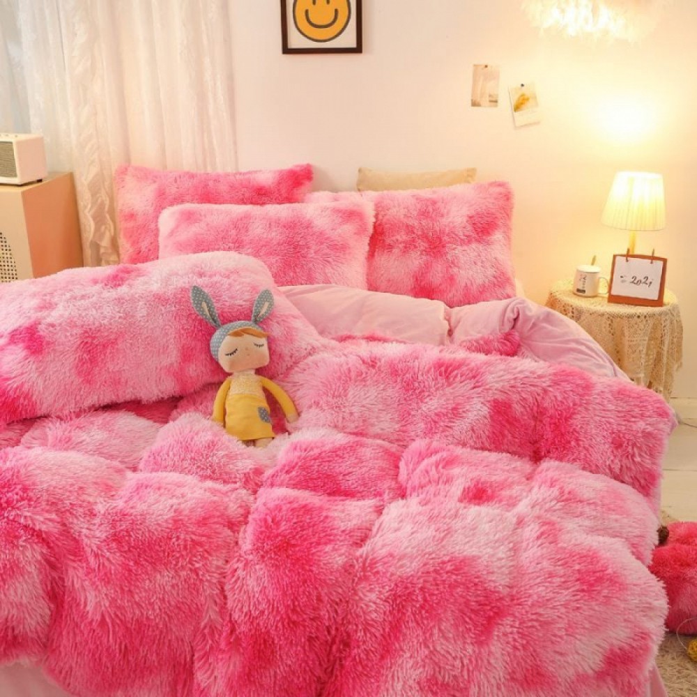 Lenjerie De Pat Pufoasa FLUFFY - Roz LENJERII COCOLINO FLUFFY