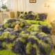 Lenjerie De Pat Pufoasa FLUFFY - Gri & Verde LENJERII COCOLINO FLUFFY