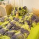 Lenjerie De Pat Pufoasa FLUFFY - Gri & Verde LENJERII COCOLINO FLUFFY