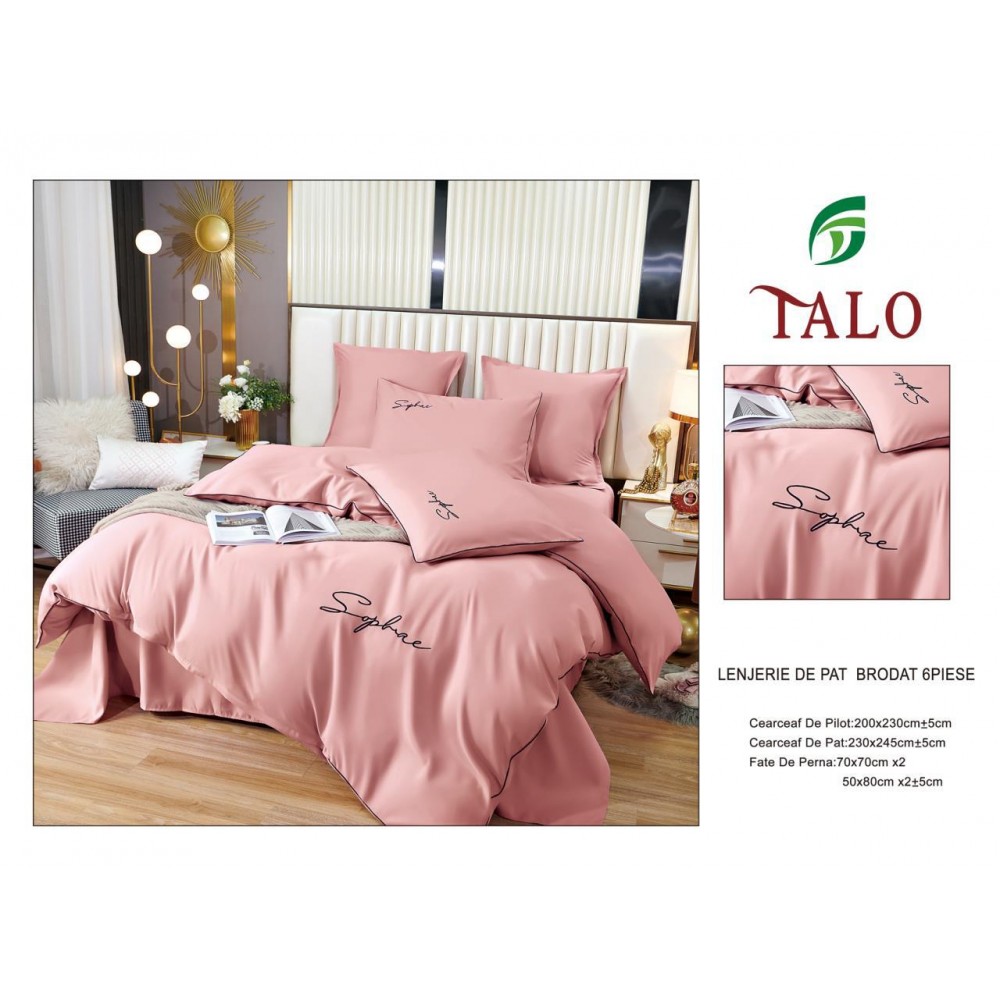 Lenjerie de pat UNI din FINET pentru 2 persoane, 6 piese , cod produs U1